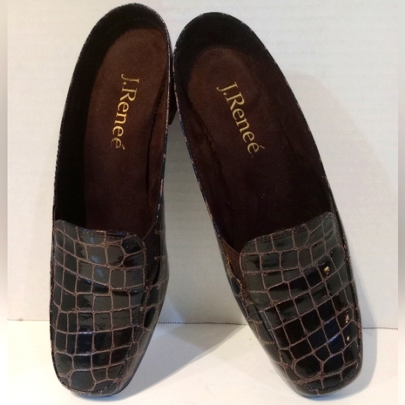 J.Renee Shoes - J. Renee Slides. Sz. 8 ‎ Patent Croc Style
